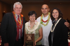 Dina Shek '06 and Randy Compton '12 receiving the HSBA Liberty Bell Award