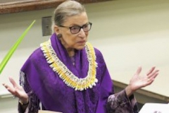 Justice Ginsburg addressing the Constitutional Law class during her visit